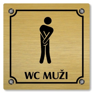 WC muži, 118x118mm, zlatá, Kansas